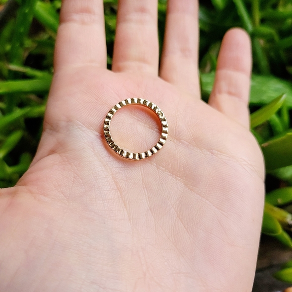 New Gold Textured Ring Band, sz 5.75 - Picture 6 of 7